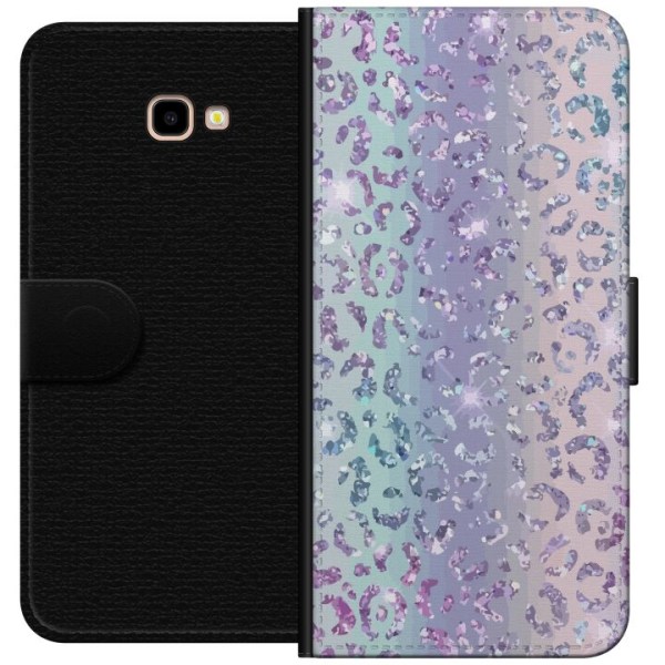 Samsung Galaxy J4+ Lompakkokotelo Glitter Leopard