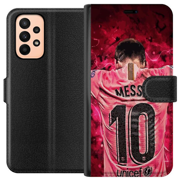 Samsung Galaxy A23 Lompakkokotelo Messi Jalkapallo Barcelona Argentiina Motivoiva Legendaarinen Pelaaja FC Barcelona Numero 10 Urheilu Jalkapallo