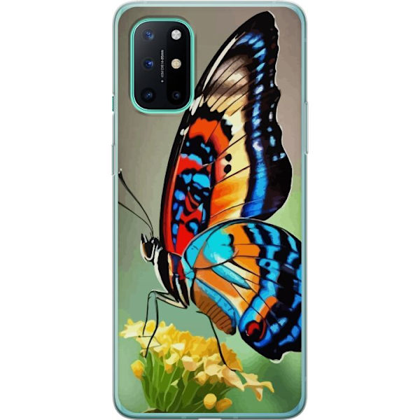 OnePlus 8T Gennemsigtig cover Sommerfugl Natur Sommer Motiv Vinger Farverig Design Populær Dekoration Grafisk Eksotisk Tema