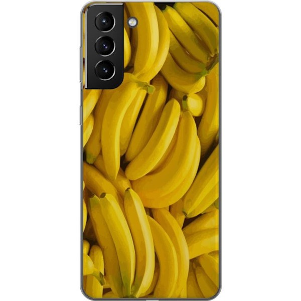 Samsung Galaxy S21+ 5G Genomskinligt Skal Banana Pattern – lekfullt mönster med gula bananer