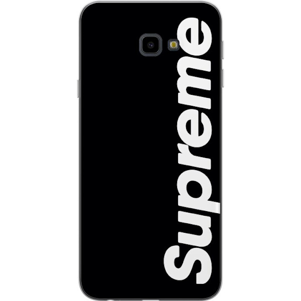Samsung Galaxy J4+ Läpinäkyvä kuori Supreme Musta Valkoinen Streetwear Suunnittelu Klassinen Muoti-ikoni Trendi Urbani Tyyli Graafinen Motiivi Suos