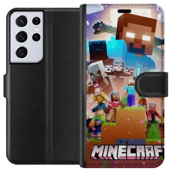 Samsung Galaxy S21 Ultra 5G Plånboksfodral Minecraft