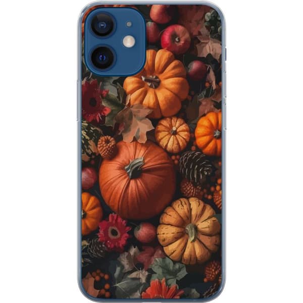 Kompatibel Mobilcover til Apple iPhone 12 mini Græskarhøst efterår plakat efterår halloween græskar æbler blomster efterårssæson rustik dekor design