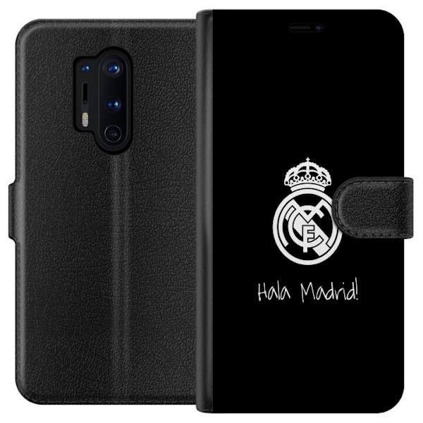 OnePlus 8 Pro Tegnebogsetui Real Madrid Emblem Fodbold Stolthed Hvid Guld Klubmærke Champions La Liga Fans Ikonisk Sport