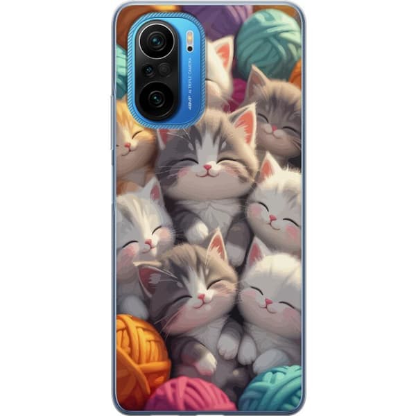 Kompatibelt Mobildeksel til Xiaomi Poco F3 Sovande kattungar beige