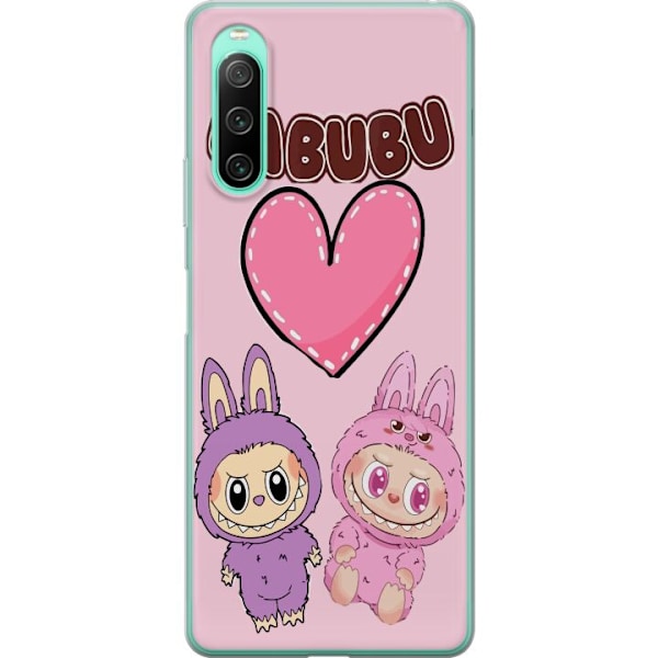Sony Xperia 10 IV Genomskinligt Skal Labubu Pink Monster