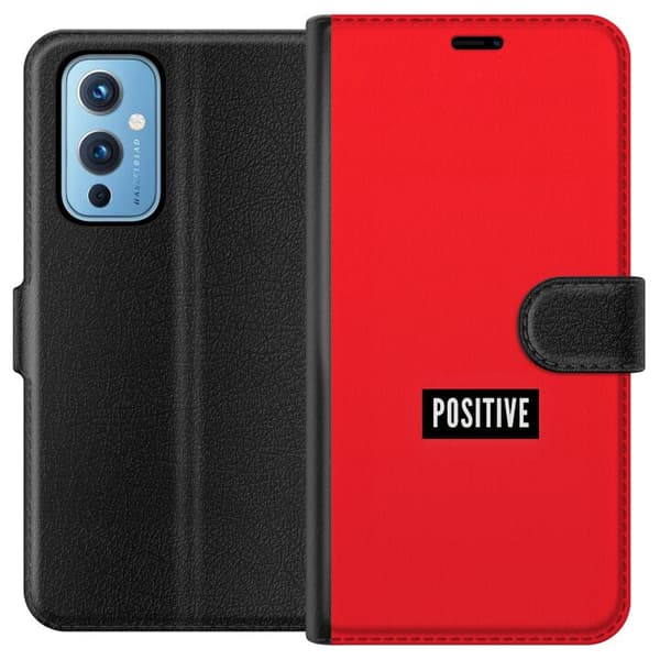Kompatibelt Plånboksfodral till OnePlus 9 Positive text röd