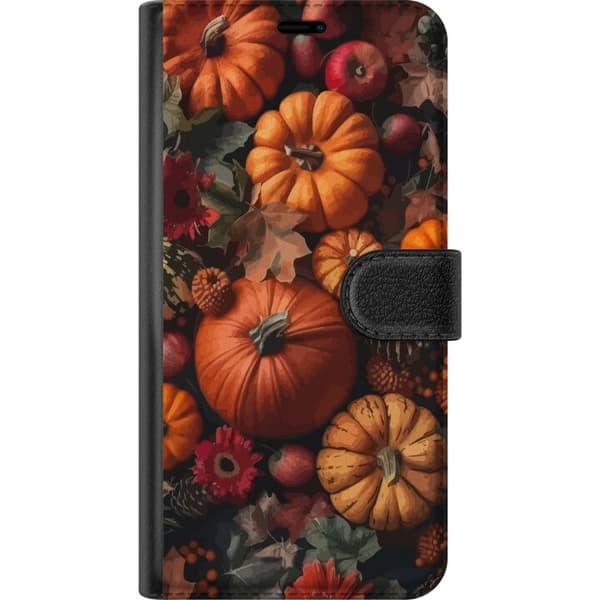 Kompatibelt Lommeboketui til Huawei P20 lite Gresskarhøst høst plakat høst halloween gresskar epler blomster høstsesong rustikk dekor design