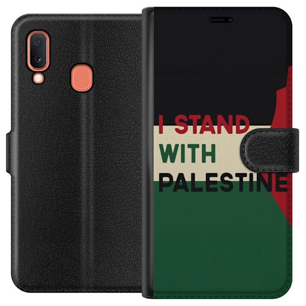 Samsung Galaxy A20e Tegnebogsetui Stå sammen med Palæstina - solidaritetsdesign med en stærk besked