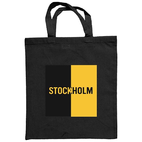 Mulepose | Holdbar Indkøbstaske i Stof Stockholm - fodbold Sort one size