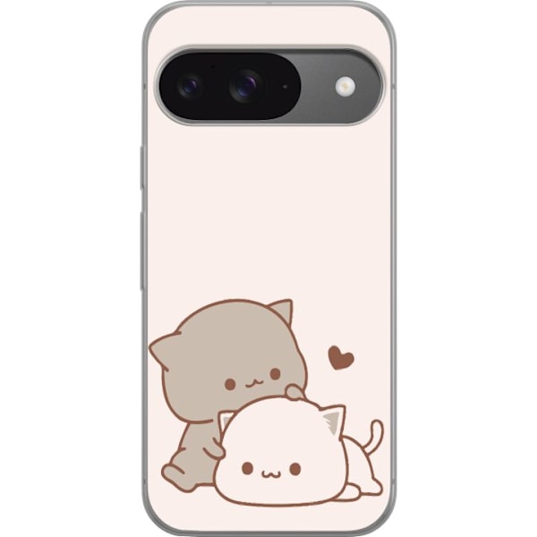 Google Pixel 9 Pro Läpinäkyvä kuori Kawaii Söpö Kissat