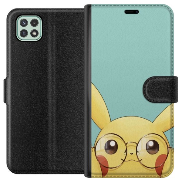 Samsung Galaxy A22 5G Lompakkokotelo Pikachu lasit