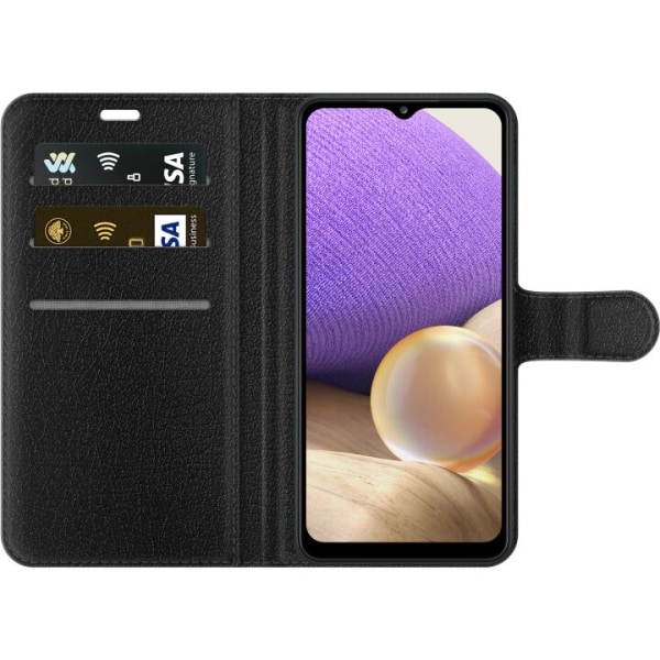 Samsung Galaxy A32 5G Plånboksfodral Floral Pattern Black