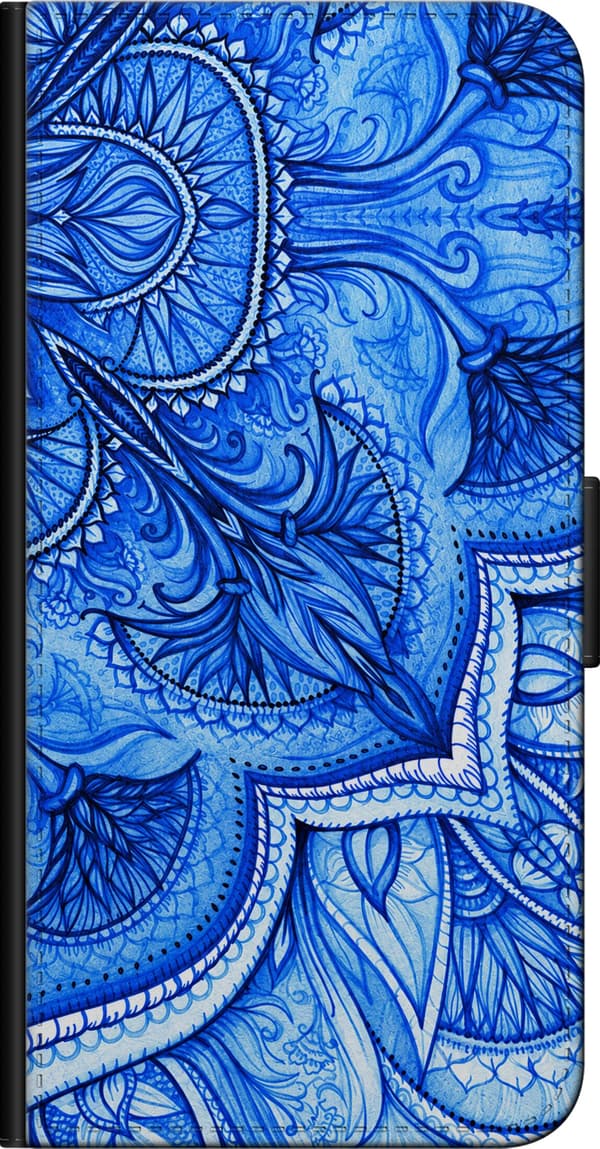 Kompatibel Tegnebogsetui til Samsung Galaxy Note20 Ultra Blå paisley blå