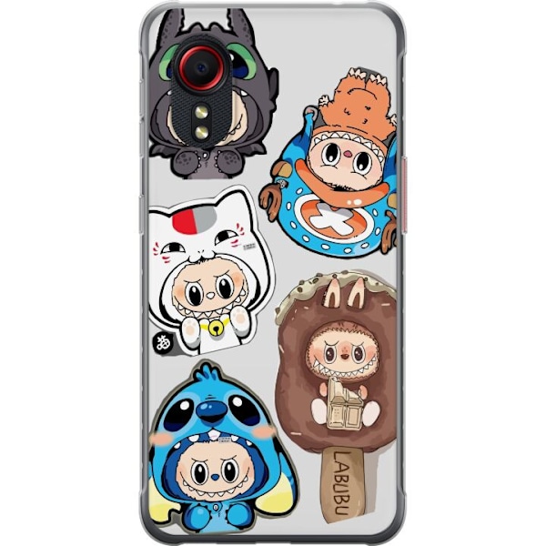 Samsung Galaxy Xcover 5 Gjennomsiktig deksel Labubu figure samling - Pop Mart Labubu The Monsters i fargerik design