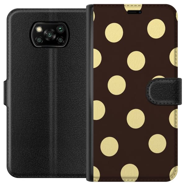 Kompatibelt Plånboksfodral till Xiaomi Poco X3 NFC Bruna vaniljprickar brun