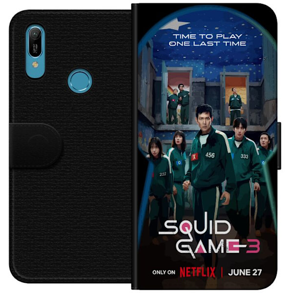 Huawei Y6 (2019) Plånboksfodral Squid Game Säsong 3 Seriefigurer Populärt TV Serie Motiv Ikoner Spänning Drama Asiatisk Design Trend