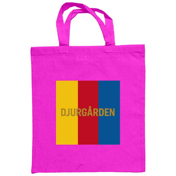 Mulepose | Holdbar Indkøbstaske i Stof Djurgården - fodbold Mørkrosa one size
