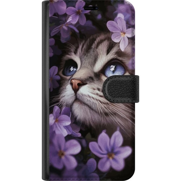 Samsung Galaxy A42 5G Lommeboketui Katt og blomster