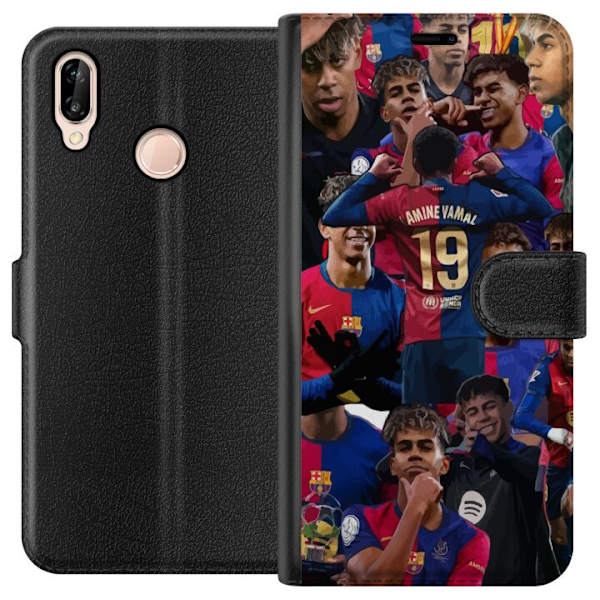 Huawei P20 lite Lompakkokotelo Lamine Yamal mobiilikotelo jalkapallofaneille
