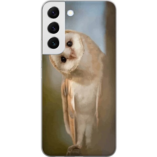 Samsung Galaxy S22+ 5G Gennemsigtig cover Ugle Nysgerrig Blik Fuglemotiv Skov Natur Grafisk Design Populært Motiv Dyr Tema Dekoration