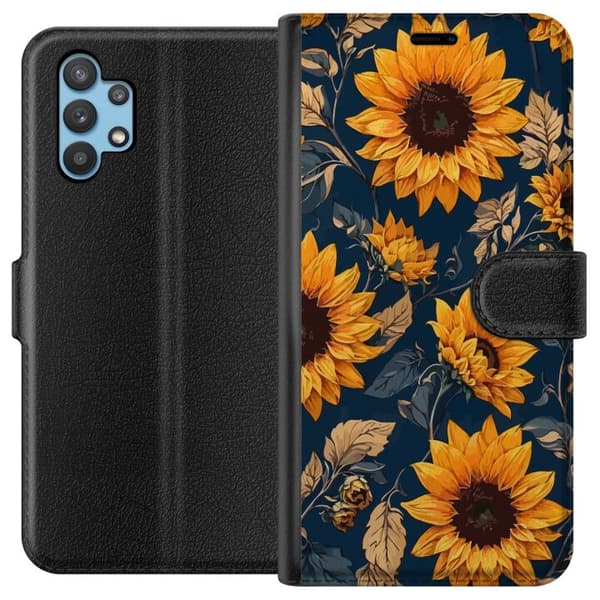 Kompatibel Tegnebogsetui til Samsung Galaxy A32 5G Solsikker