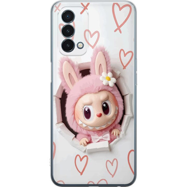 OnePlus Nord N200 5G Läpinäkyvä kuori Labubu Sydän Taustakuva Pop Mart Rakkausteema Hahmodesign Suosittu Motiivi Keräilytaideteossarja