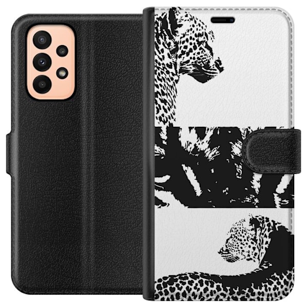 Samsung Galaxy A23 Tegnebogsetui Leopard Faces