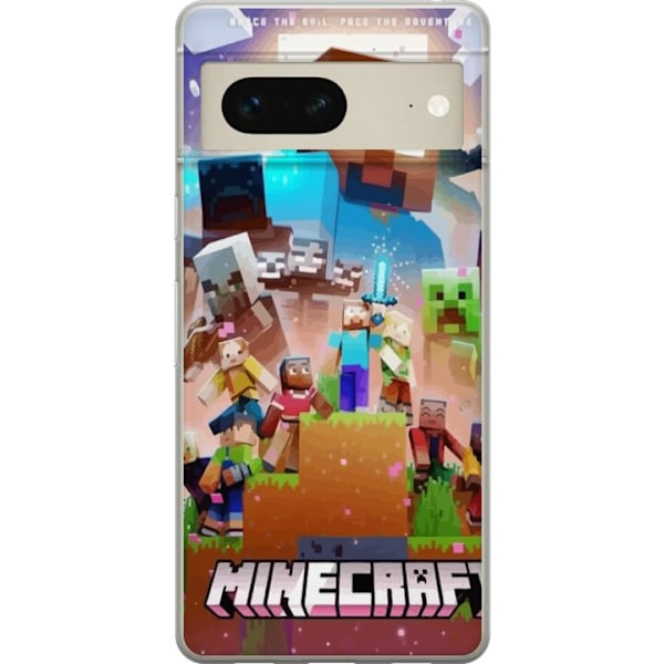 Google Pixel 7 Läpinäkyvä kuori Minecraft