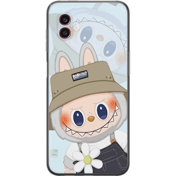 Samsung Galaxy Xcover6 Pro Läpinäkyvä kuori Labubu hattuineen - Pop Mart -hahmo Mr. Butcher retrotyylillä ja luonteella
