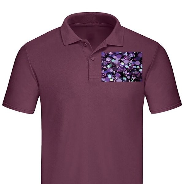 Poloshirt til Voksen | Elegant Poloshirt Lilla Glitter Bordeaux X-Large