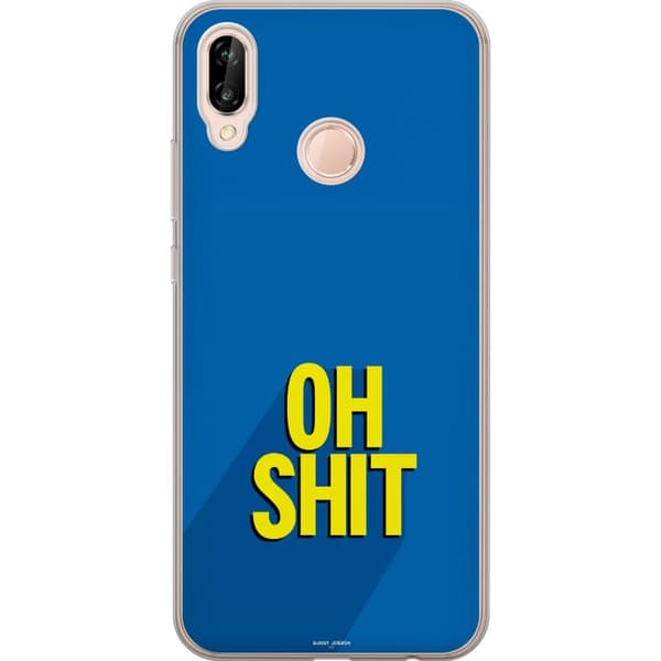 Kompatibelt Mobilskal till Huawei P20 lite Oh Shit text blå
