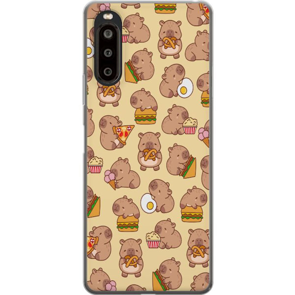 Sony Xperia 10 II Genomskinligt Skal Kawaii capybara mobilskal med flera söta figurer
