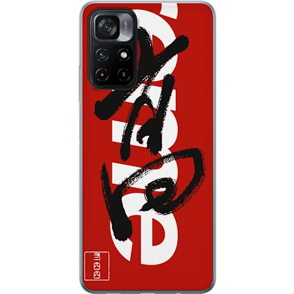 Xiaomi Poco M4 Pro 5G Genomskinligt Skal Supreme Röd Graffiti Streetwear Design Modeikon Trend Graffitimönster Populärt Urban Street Fashion