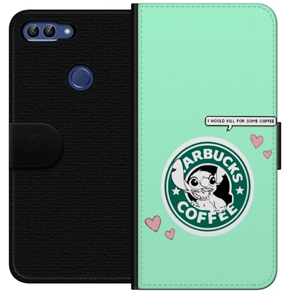 Huawei P smart Plånboksfodral Stitch Kaffe