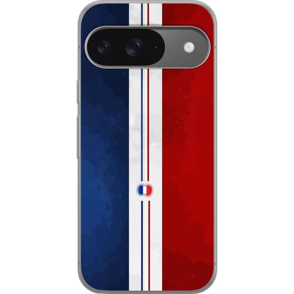 Kompatibelt Mobildeksel til Google Pixel 9 Minimalistisk fransk flagg med rene linjer og flaggsymbol blå