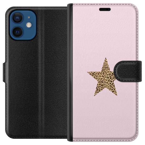 Kompatibel Tegnebogsetui til Apple iPhone 12 mini Leopard stjerne