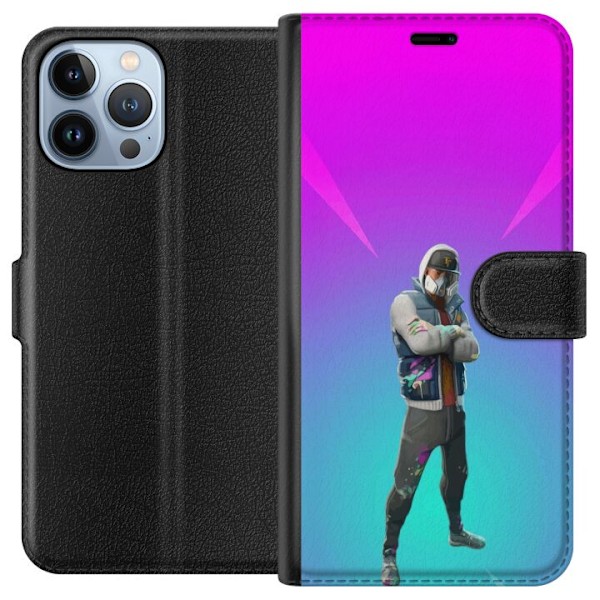 Apple iPhone 13 Pro Max Tegnebogsetui sort ridder fortnite