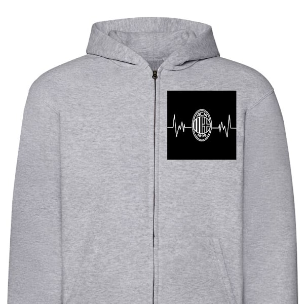 Zip-Hoodie | Hættetrøje med Lynlås til Voksne AC Milan grå S