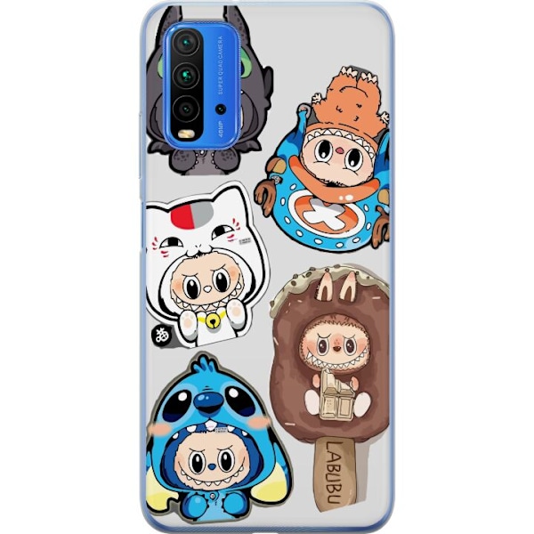 Xiaomi Redmi 9T Läpinäkyvä kuori Labubu hahmokokoelma - Pop