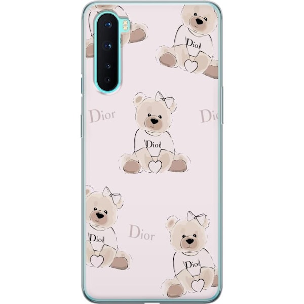 OnePlus Nord Gennemsigtig cover Teddy Dior Vibes - luksuriøs bamse i modetil