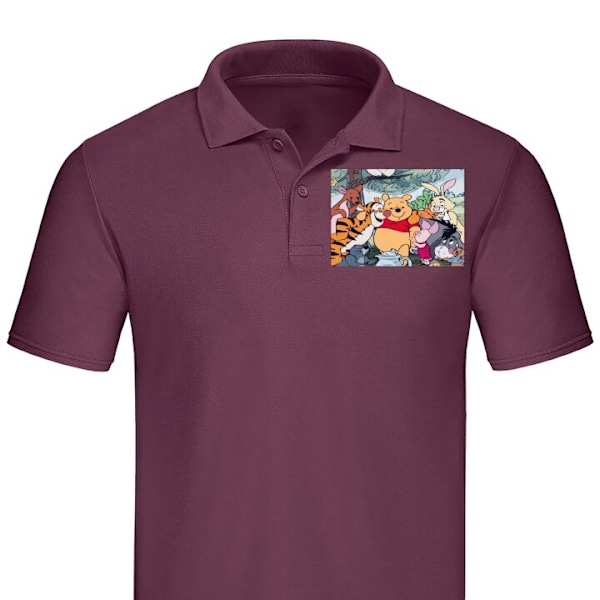 Poloshirt til Voksen | Elegant Poloshirt Peter Plys og hans ve Bordeaux X-Large