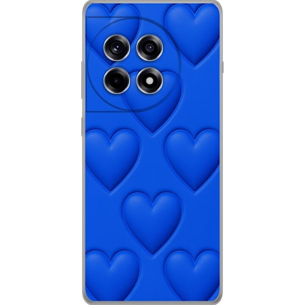 OnePlus 12R Läpinäkyvä kuori Siniset Sydämet
