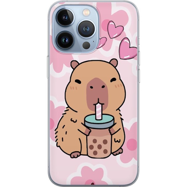 Apple iPhone 13 Pro Läpinäkyvä kuori Kawaii Capybara Sydän