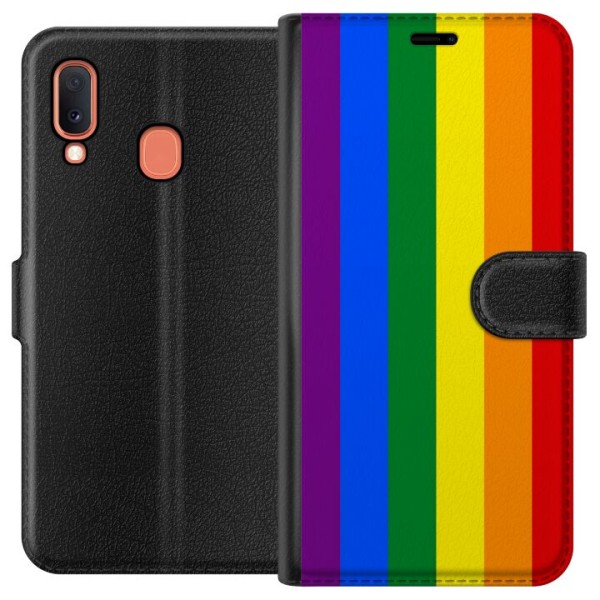Samsung Galaxy A20e Tegnebogsetui Pride Flagga