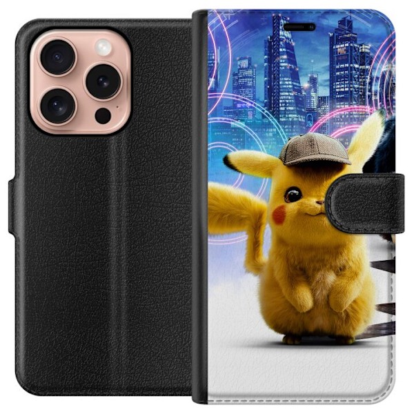 Apple iPhone 16 Pro Lompakkokotelo Detektiivi Pikachu