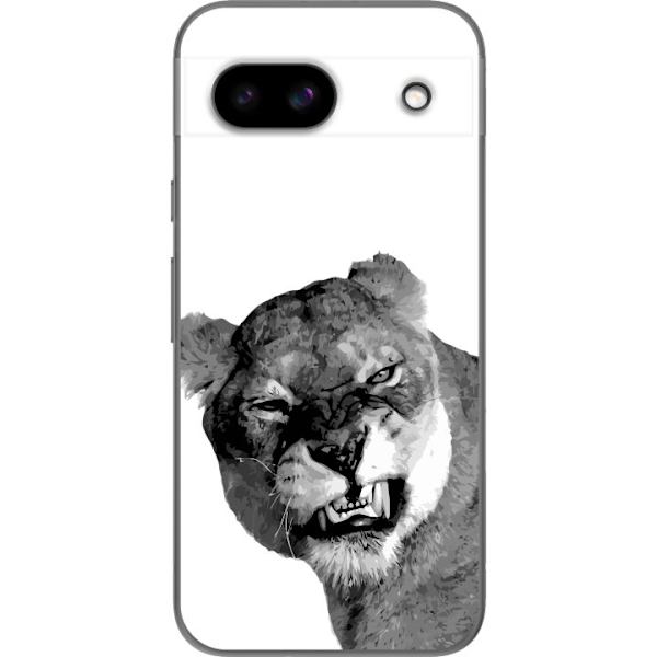 Google Pixel 8a Genomskinligt Skal Lejon Konst Artistiskt Djurmotiv Afrikanskt Stil Djungel Känsla Grafiskt Motiv Hemdekor Djurtema