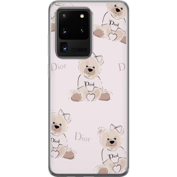 Samsung Galaxy S20 Ultra Läpinäkyvä kuori Teddy Dior Vibes - ylellinen nalle muotityyliin