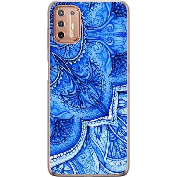 Kompatibelt Mobildeksel til Motorola Moto G9 Plus Blå paisley blå