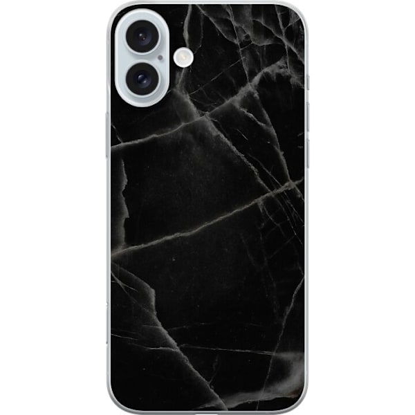 Apple iPhone 16 Plus Läpinäkyvä kuori Musta marmori
